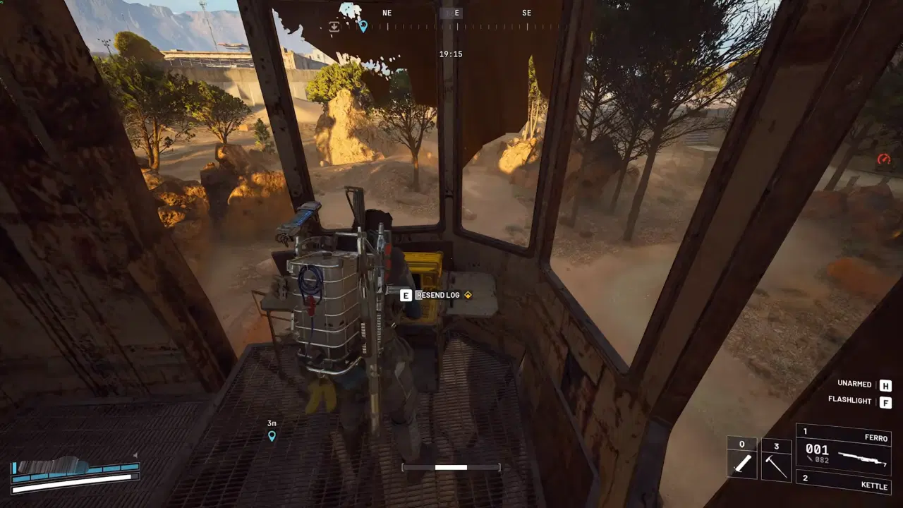 Interact with the Terminal in the Old Raider Tower North of the Maintenance Hangar objective screenshot