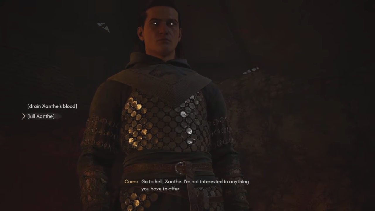 Kill Xanthe choice in The Blood of Dawnwalker