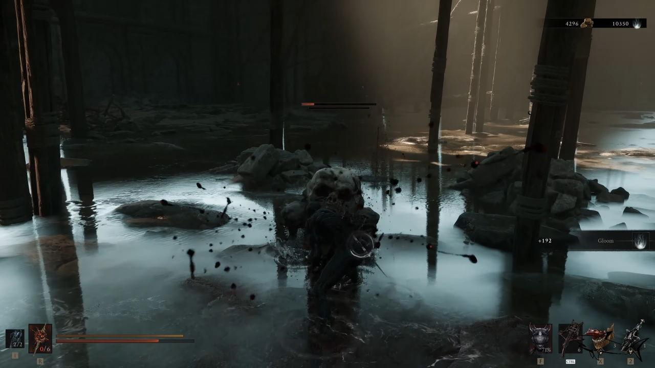 Killing Roaming Head in the bottom flooded level