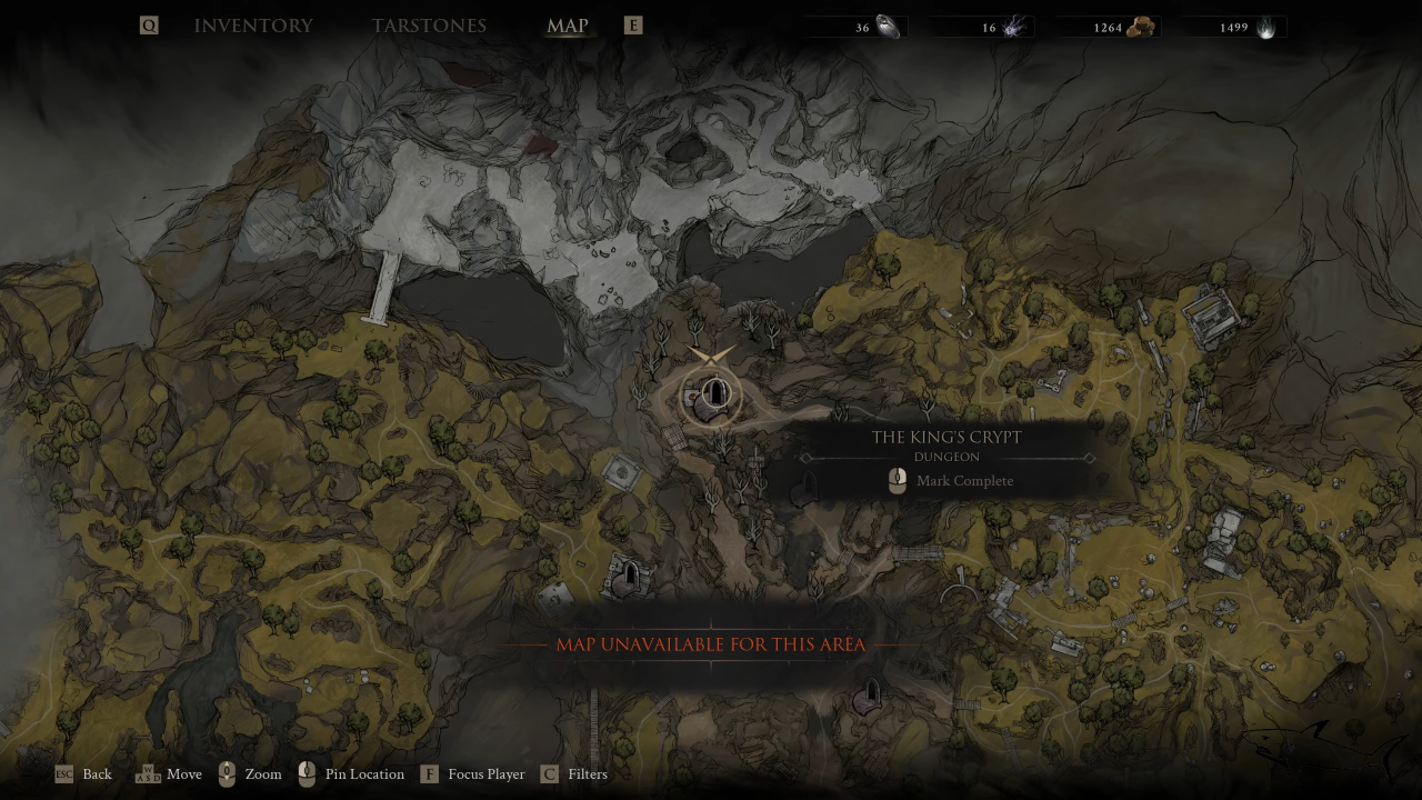 Mortal Shell 2 The King's Crypt location on the map