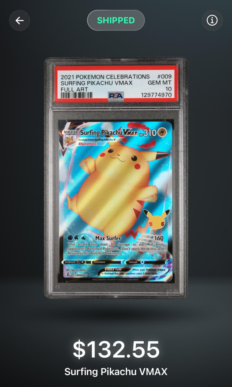 Rips by Triumph pokemon card shipped to user