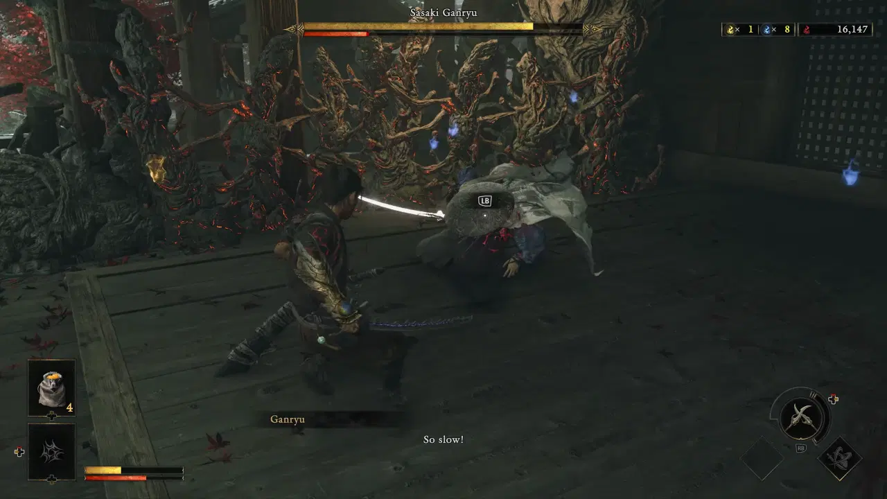 Sasaki Ganryu Crouch and Dash Attack