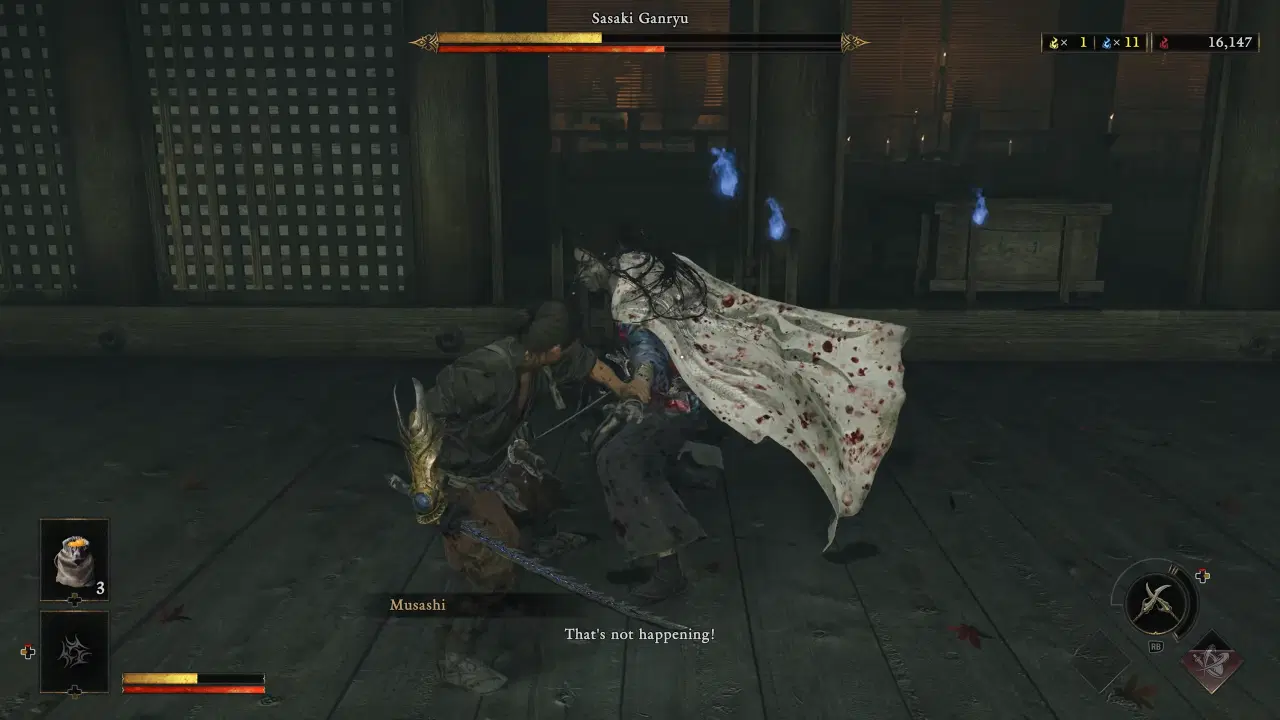 Sasaki Ganryu Jump Kick and Grab move