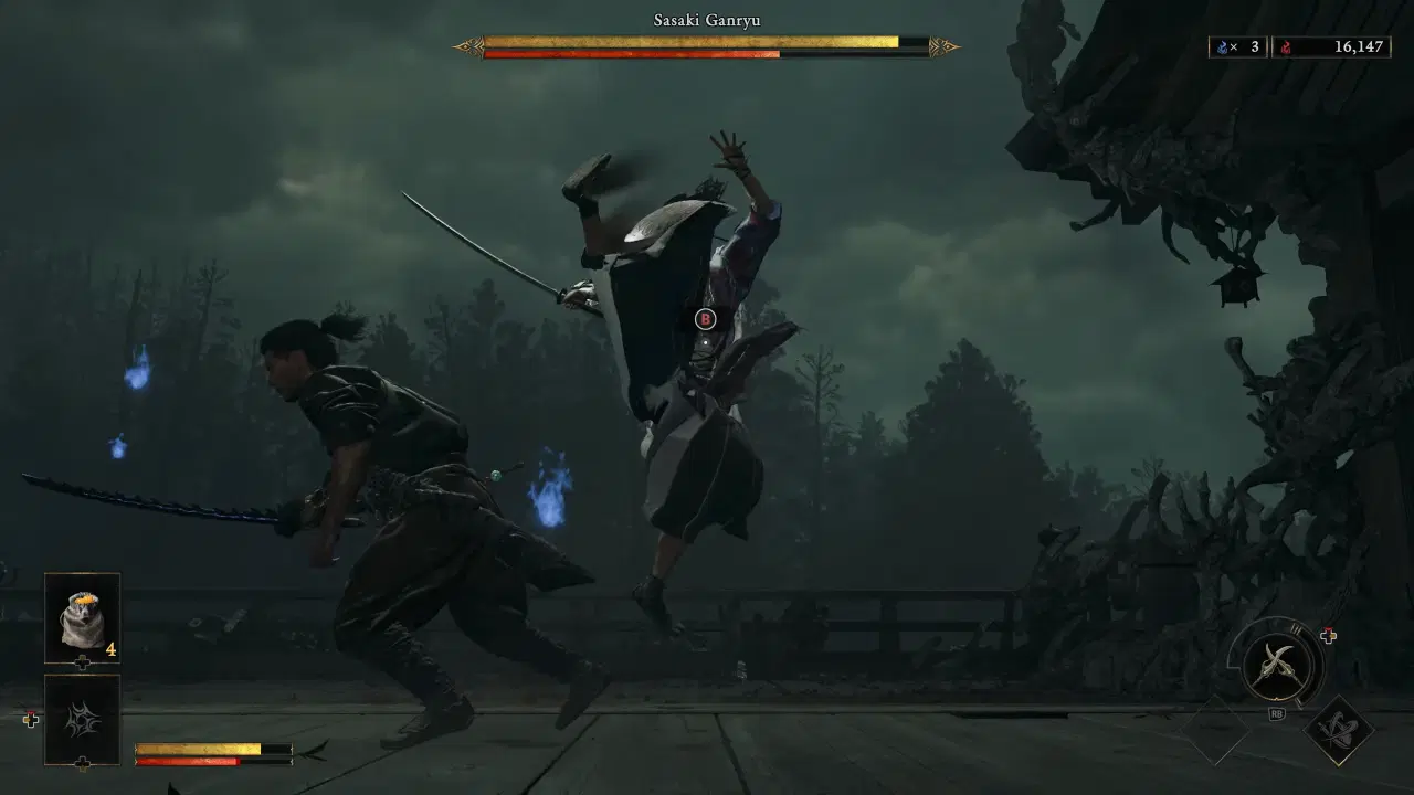 Sasaki Ganryu Leaping Kick attack