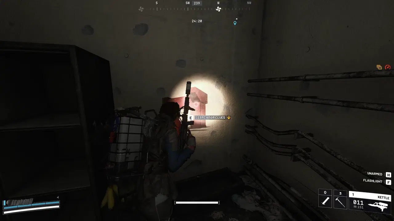 Search for clues on this mural in the locker room