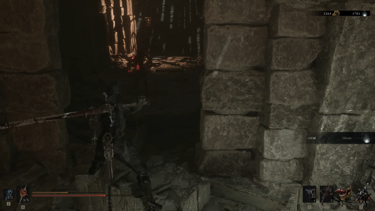 Second hallway from the first room with enemy and bear trap