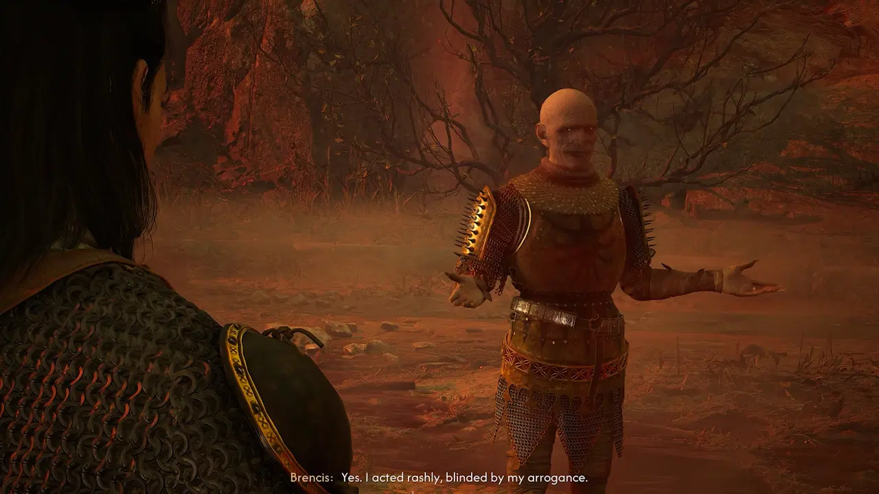 Brencis admitting defeat to Coen in Anachora in The Blood of Dawnwalker.