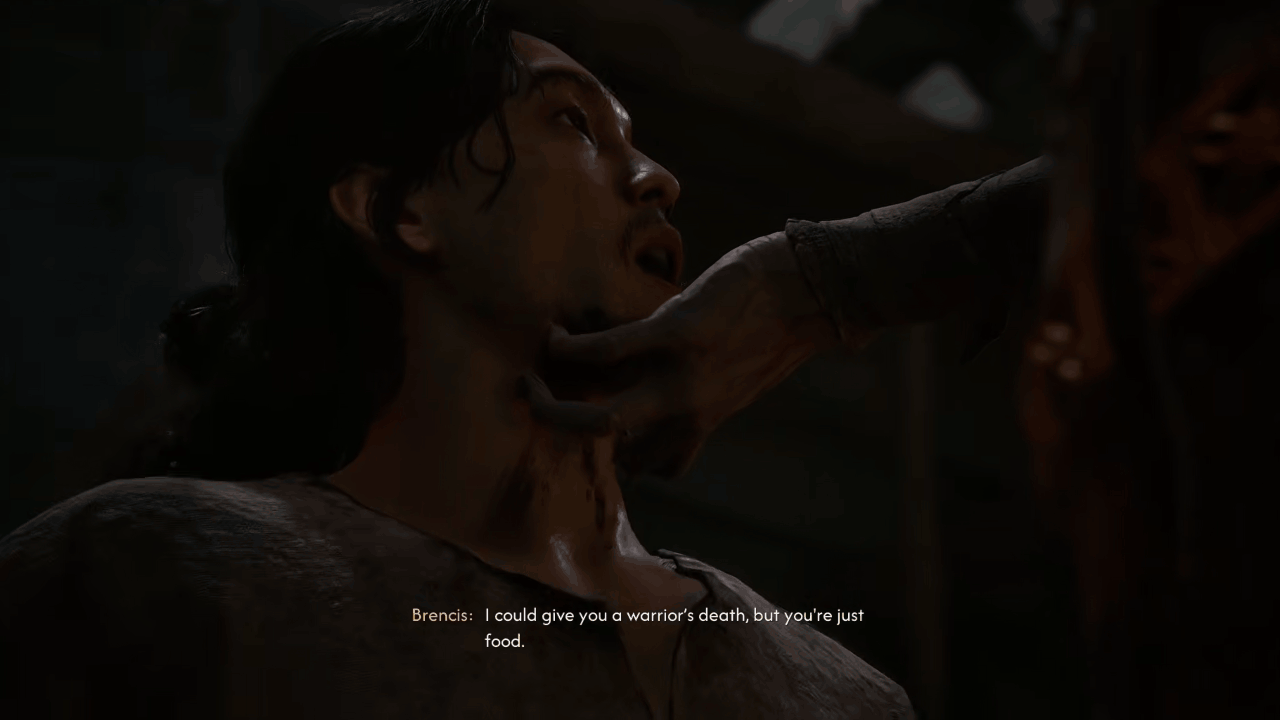 Brencis executing Crake by his claws in The Blood of Dawnwalker