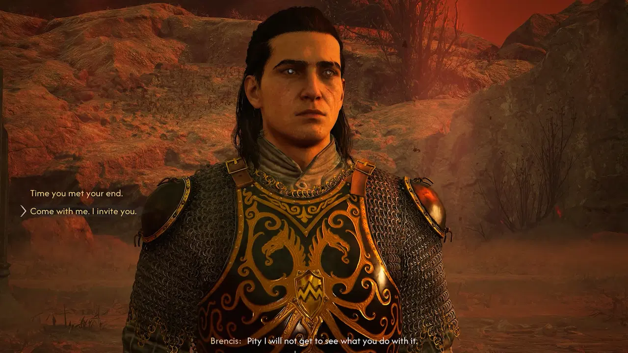 Coen saying the Oh but I'm not done with you dialogue to Brencis