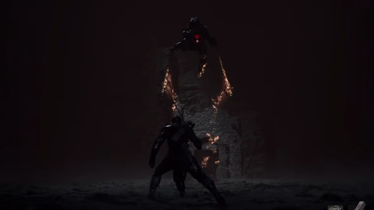 Tar Golem fight scene in Mortal Shell 2