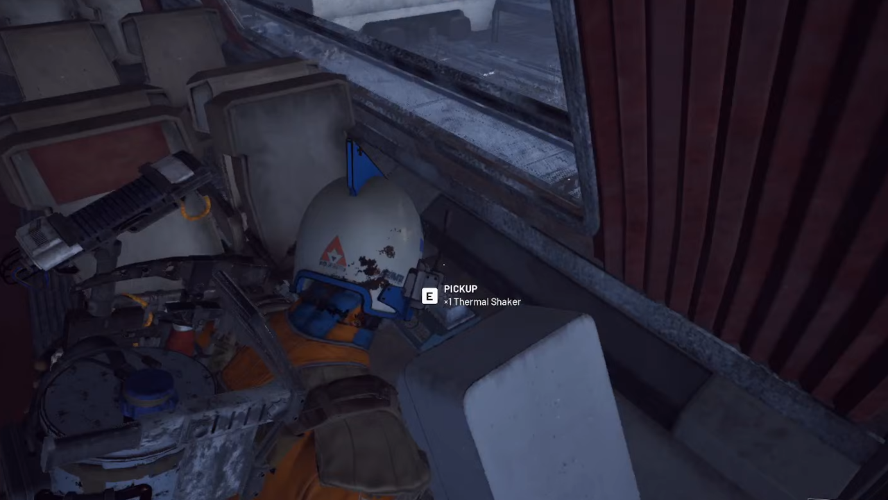 Raider looting Thermal Shaker on Pendola Pass in ARC Raiders