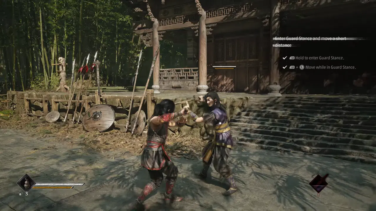 Zuo Shang practice fight - guard stance