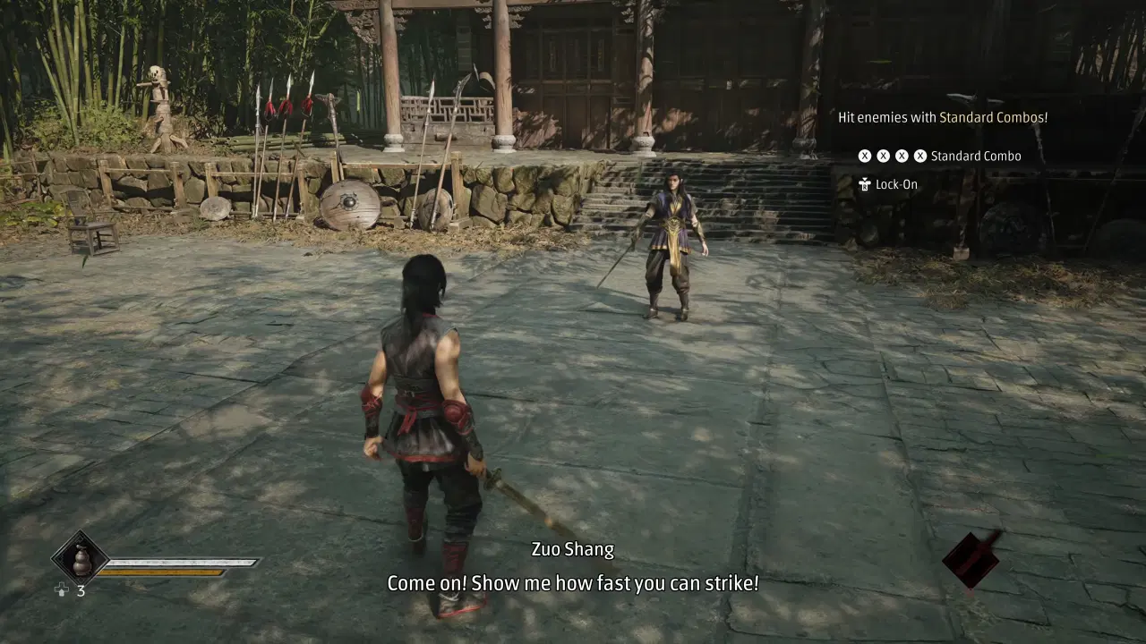 Zuo Shang practice fight - standard combos