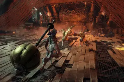 Soul charging into battle holding a massive spiked ball weapon